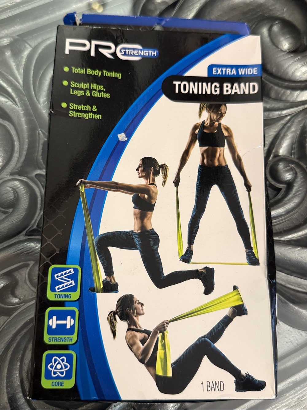 PRO Strength Extra Wide Toning Band Yellow Exercise Sculpting Resistance